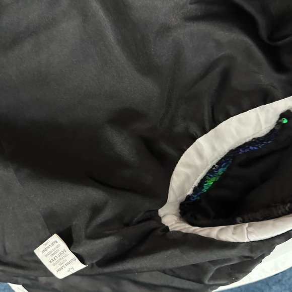 Sequin Sleeve White Leather Jacket - Picture 8 of 11